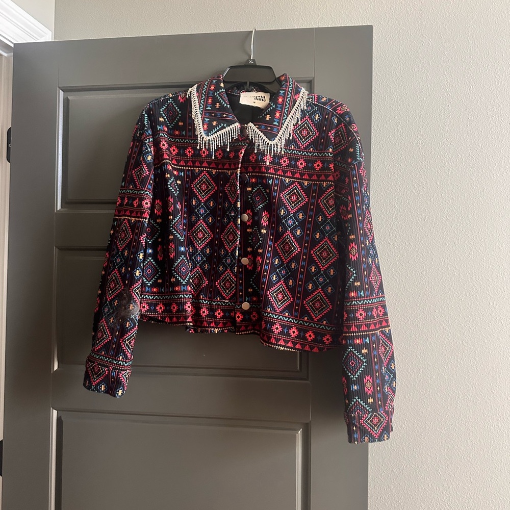 Savannah Jane Multicolor Geometric Pattern Jacket - image 1